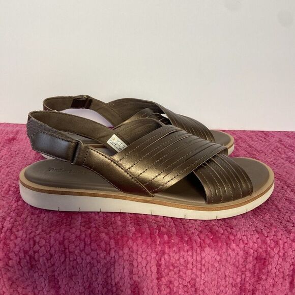 Timberland Adley Shore Ankle Strap Leather Sandals Bronze Size 7 - Picture 2 of 11